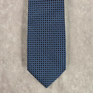 Leonardo NY Blue Geometric 100% Microfiber‎ Men's Neck Tie NWOT